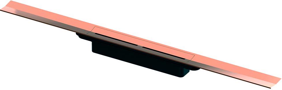 Профиль д/дренажа душа, 1000х55мм, укорачив.,монтаж на плиточн.клей над бетон.стяжкой,БЕЗ сифона арт.673002,(цв.глянец,красный,позолочен),Тесе ZZ