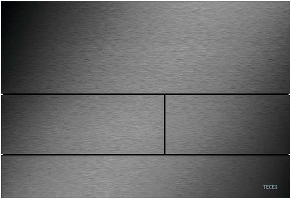 Панель смыва с двумя клавишами, для застенн. модуля д/унитаза, с покрыт.от отпечатков пальцев, (металл, цв.PVD Brushed Black Chrome), TECEsquare II ZZ