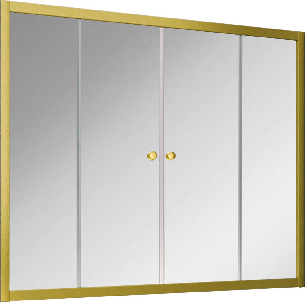 Шторка на ванну Z2V NOVO, 178-183х140 см, раздвижная, золото матовое, стекло прозрачное ZZ