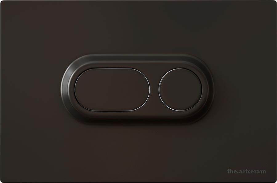 Клавиша двойного смыва, для инсталляции д/унитаза, (пластик цв.черный матовый), Atelier ZZ