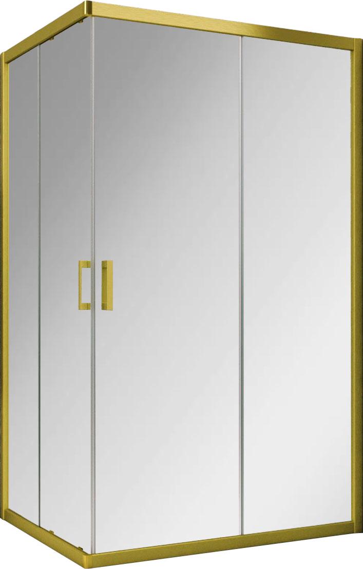 Душевое ограждение ZA-F CHN NOVO 140x120 h190 09 01, профиль золотой, стекло прозрачное 6 мм, покрытие BriteGuard, ZZ