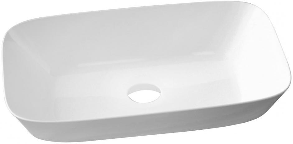 Раковина накладная на столешницу, овальная 700х400хh100(150)мм, без отв.д/смесит., без перелива, (цв. белый), Prua ZZ
