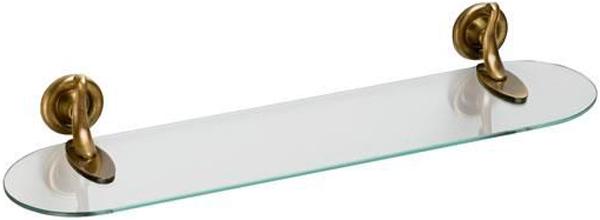 Полка 60хh8х15см, стеклянная с держателями (цв. бронза), Windsor KL