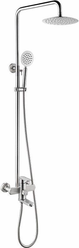 Душевая стойка для ванны и душа, смеситель и аксессуары в компл., цв. сталь  ZZ