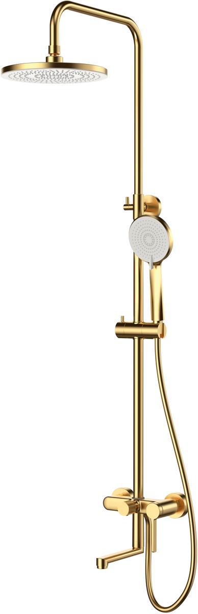 Душевой комплект: верхний, ручной душ, см-ль, излив, цв. золото, ZZ