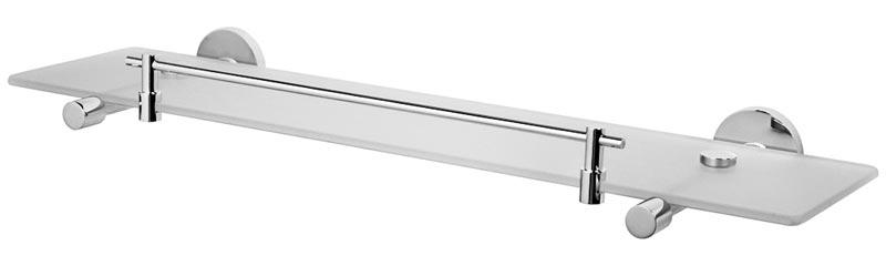 Полка стеклянная с мет. креплениями 53 cм, хром/стекло, Bliss XX