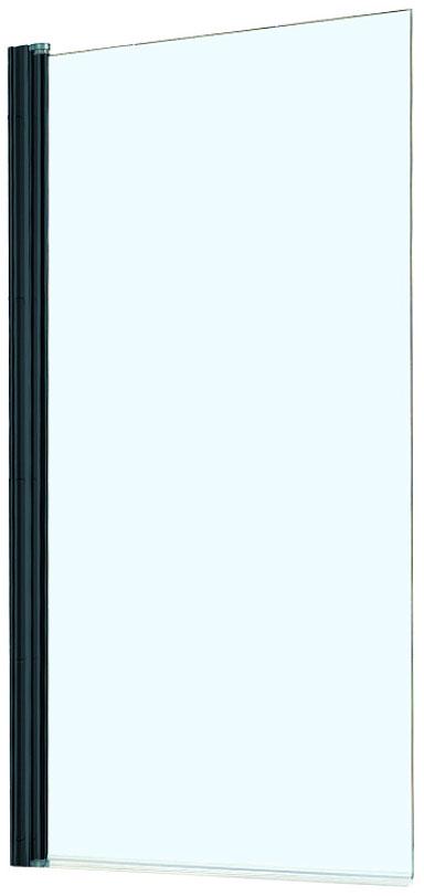 Шторка для ванны распашная 800х1400 мм, прозрачное стекло, цвет черный ZZ