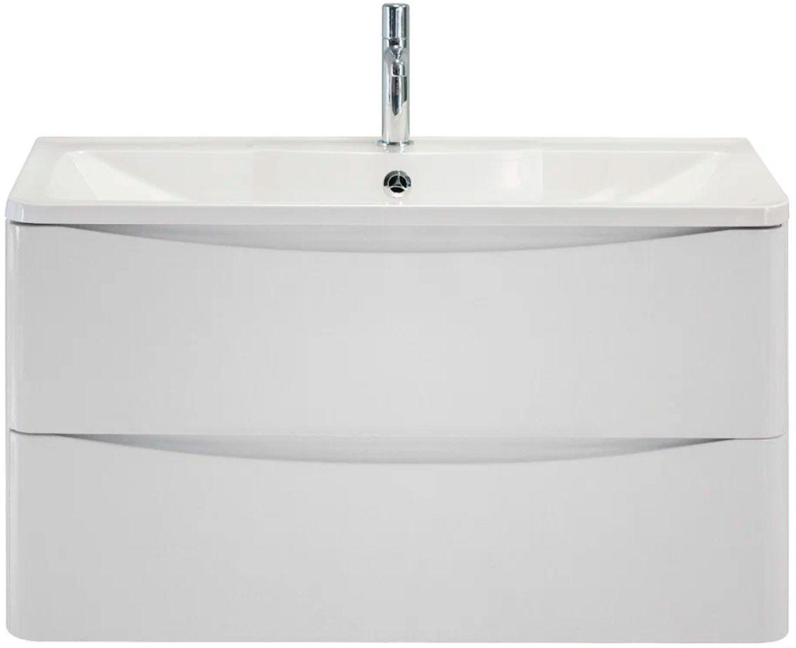 База под раковину подвесная с двумя выкатными ящиками, 900x450x500мм, без раковины, (цв.Bianco Lucido), Acqua ZZ