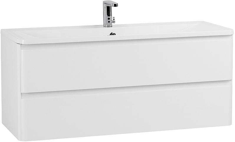 База под раковину подвесная с двумя выкатными ящиками, 1192х455хh500мм, без раковины, (цв Bianco Lucido), Albano ZZ