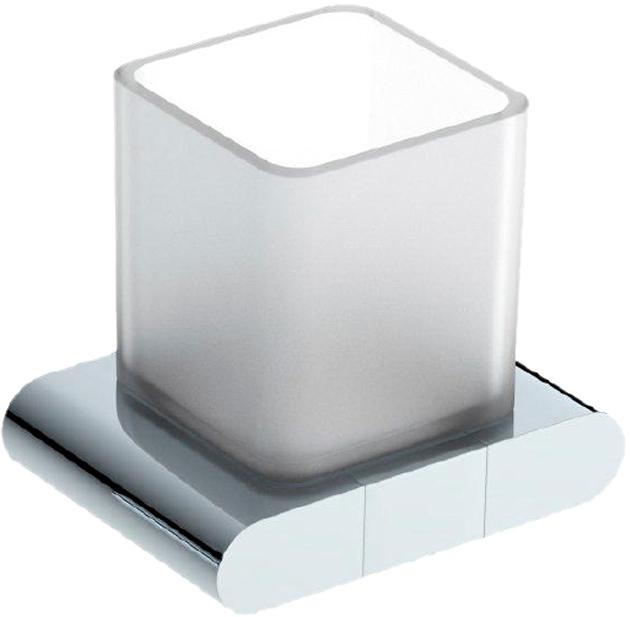 Стакан настенный, (цв.хром / стекло мат.), Platino ZZ