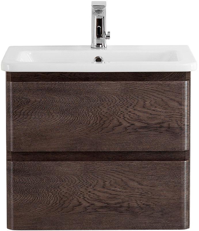 База под раковину подвесная с двумя выкатными ящиками, 600х450хh500мм, без раковины, (цв.Rovere Nature Grigio), Albano ZZ