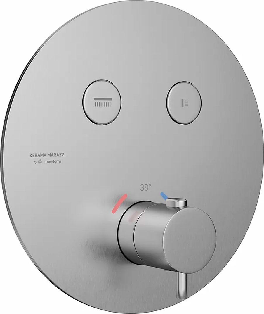 Встраиваемый термостатический кнопочный смеситель для душа ETERNA на 2 пот., нержавеющая сталь ZZ