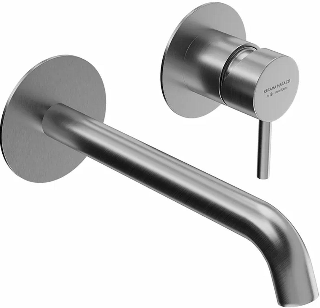 Смеситель для раковины ETERNA однорычажный настенный, без донного клапана, нержавеющая сталь ZZ