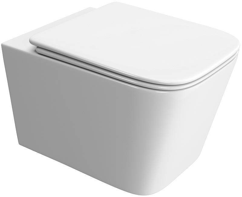 Унитаз подвесной, безободковый 345x485x360мм, сиденье с микролифтом, крепеж в компл., смыв Tornado, Due-Tor ZZ