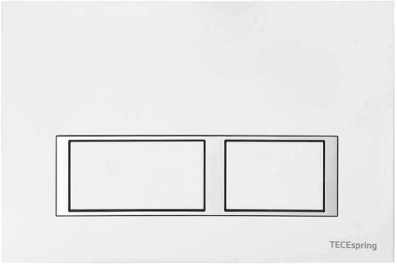 Панель смыва с двумя прямоуг.клавишами, для застеного модуля д/унитаза, (акрил цв.белый), TECEspring square ZZ