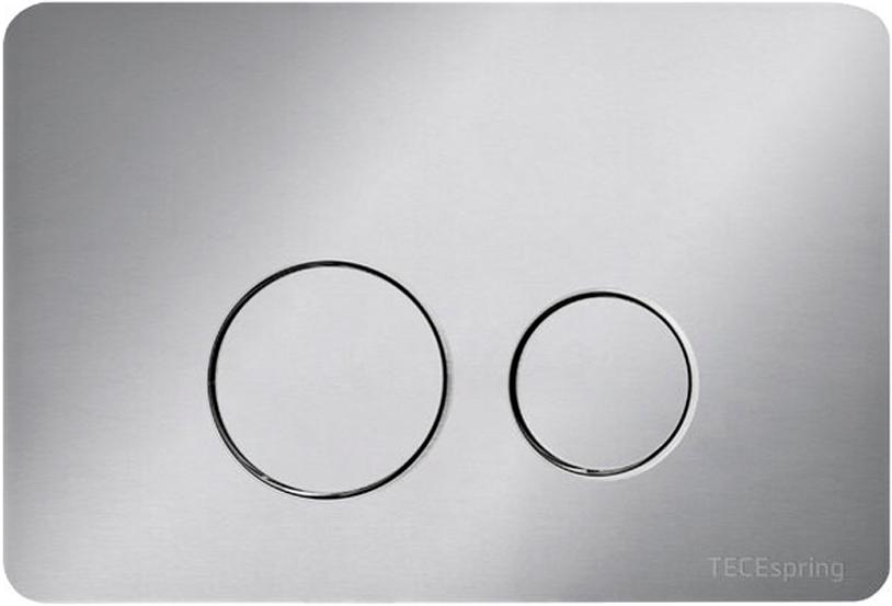 Панель смыва с двумя клавишами, для застеного модуля д/унитаза, (нерж. сталь, сатин с покрытием против отпечатков пальцев), TECEspring SL ZZ