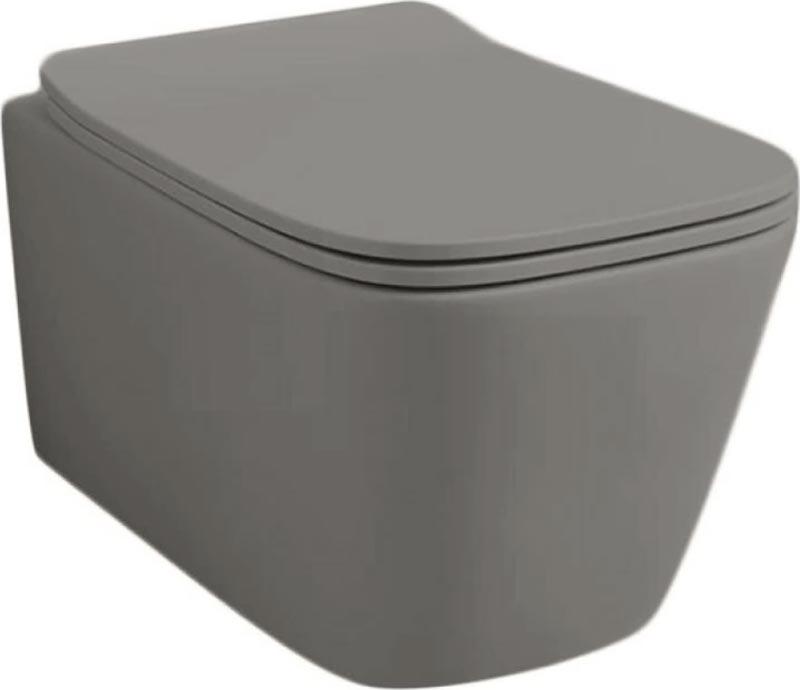 Унитаз подвесной 36х52см, безободковый, БЕЗ сиденья, крепёж в компл., (цв. grey olive), A16 ZZ