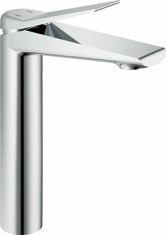 Смеситель для раковины, высокий, без донного клапана, цв.хром