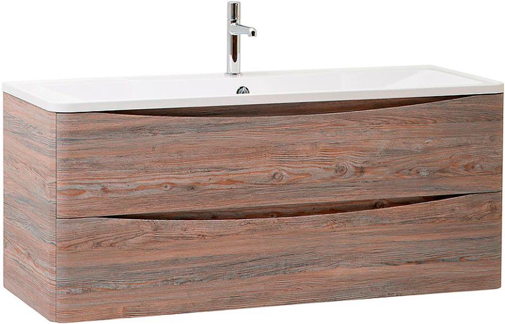 База под раковину подвесная с двумя выкатными ящиками, 1200x450x500мм, без раковины, (цв.Pino Scania), Acqua ZZ