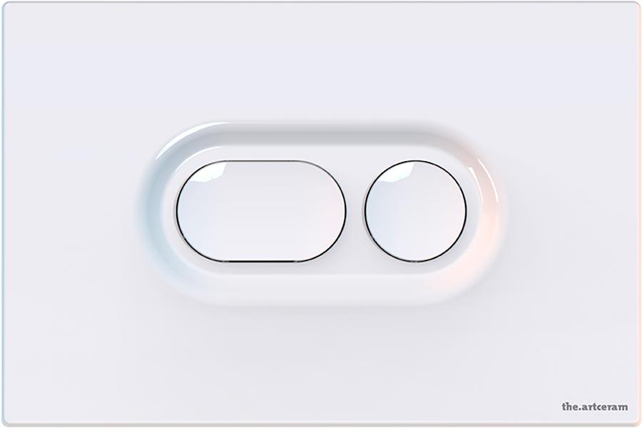 Клавиша двойного смыва, для инсталляции д/унитаза, (пластик цв.белый), Atelier ZZ