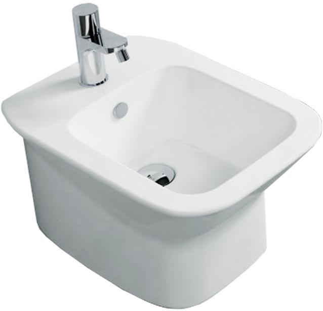 Биде подвесное 355х520мм, крепёж в компл., (цв. белый), Prua ZZ