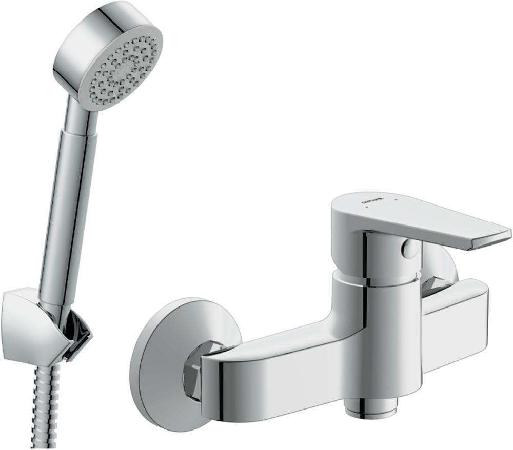 Смеситель для ванны/душа, лейка и шланг в комплекте, цв.хром