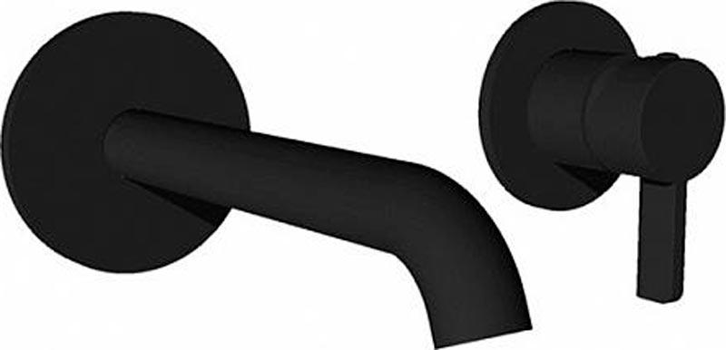 Смеситель LINEA настенный для раковины, внешняя часть, черный матовый, (БЕЗ внутр части 27852KM.00.000) , ZZ