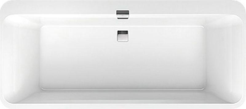 Ванна 1800х800хh450мм, отдельн-щая, (кварил цв.белый, панель цв.чёрн/графит),(слив-перелив, крышки цв.белый и хром в компл.,), Squaro Edge 12 KL