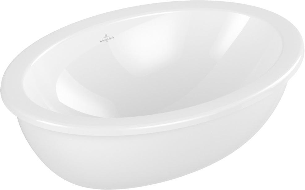 Раковина встраиваемая снизу 560x380x220мм, с переливом, крепёж в компл., (цв.R1white alpin cer+), Loop & Friends ZZ