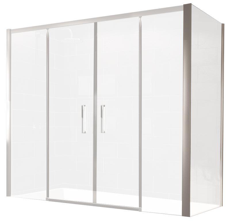 Боковая панель 800хh1500мм, д/установки с 2-х или 4-х секцион.шторами на ванну,(проф цв.хром,стекло прозр 4мм),Х1 / PL SDS KL