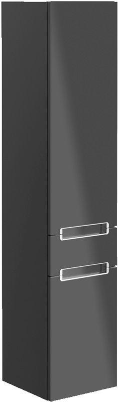 Шкаф-пенал 350хh1650х370мм, подвесной, 2-х дверный, 1 выдв.ящик, петли справа, креп.в комп., (цв.FP серый глянц., ручки серебр.матовое), Subway 2.0 ZZ