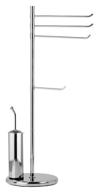 Стойка напольная 29хh78см, тройной полотенцедержатель, держатель т/б, ёрш, (цв.хром), Andrea ZZ