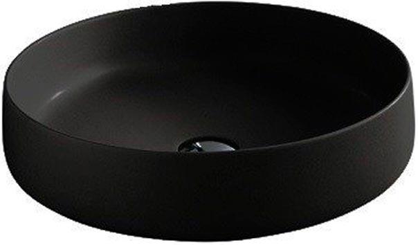 Раковина накладная на столешницу, круглая d48хh12,5см, без отв.д/смесит., без перелива, (цв. matt black), Cognac ZZ