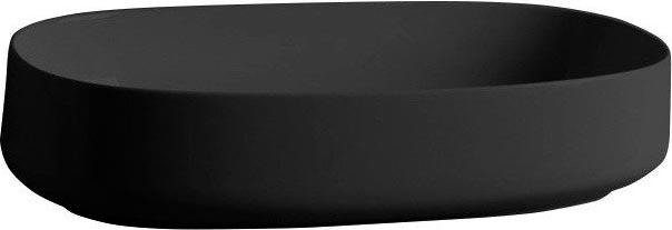 Раковина накладная на столешницу, овальная 680х350хh150мм, без отв.д/смесит., без перелива, (цв. glossy black), Cognac ZZ