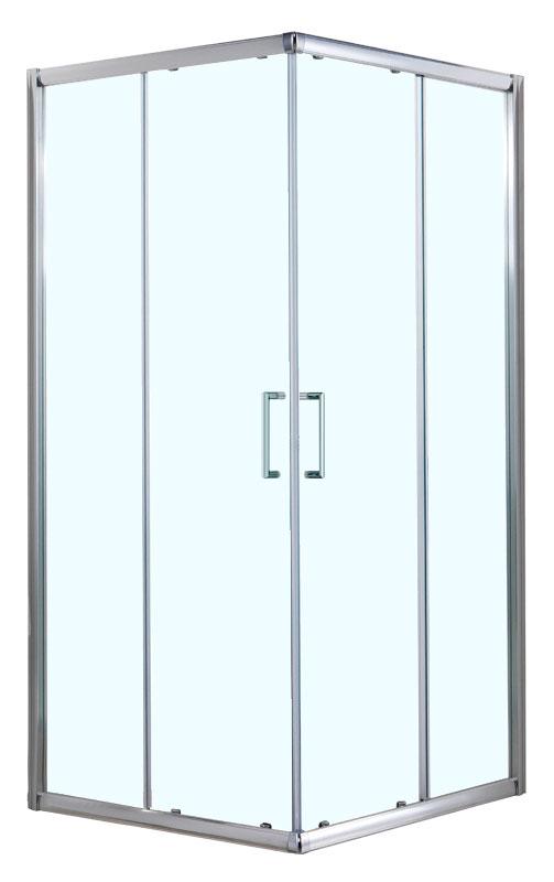 Душевое ограждение GREENWOOD, 90*90*185, квадратное, раздвижные двери, прозрачн.стекло, БЕЗ поддона, хром.профиль ZZ