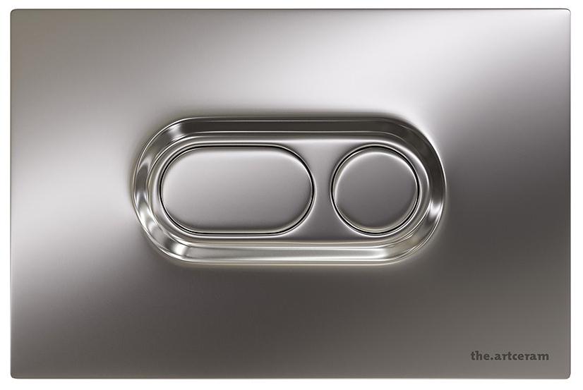 Клавиша двойного смыва, для инсталляции д/унитаза, (пластик цв.хром), Atelier