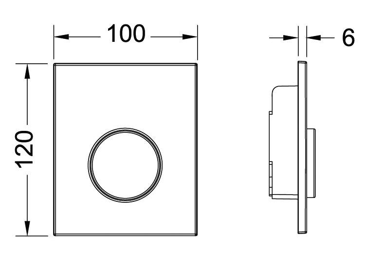 Панель смыва для писсуара, (пластик цв.хром глянцевый), TECEloop Urinal ZZ