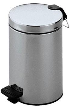 Ведро для мусора 5л нажимное d200хh298мм, с выним.черным баком, полированная нерж.сталь Keuco ZZ