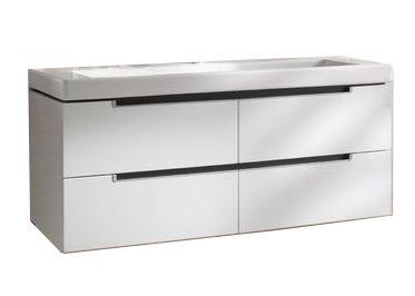 Тумба 1287хh420х449мм, д/одинар.рак.1300мм,(4выдв.отдел.,3контейн.д/акс.,4алюм.штанги,2стекл.перегор., креп.в комп.,(цв. DH Glossy White) Subway 2.0ZZ