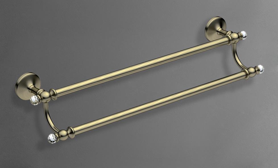 Полотенцедержатель двойной 656мм (цв. золото), Antic Cristal ZZ