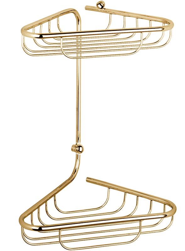 Полка-решетка угловая двойная 32х22хh42см, (цв.золото), Serena ZZ