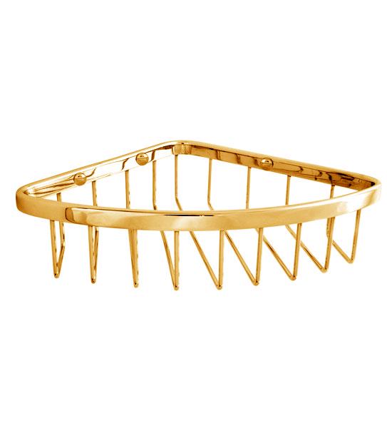 Полочка-решётка 19х19хh10см, угловая настенная (цв.золото), крепл.в компл., Andrea ZZ