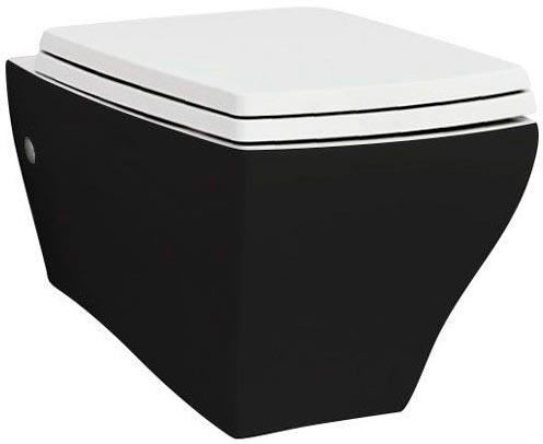 Унитаз подвесной 54х36см, БЕЗ сиденья, крепёж в компл., (цв. чёрный снаружи, цв.белый внутри), Jazz ZZ