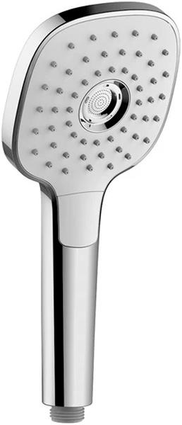 Душевая лейка, 3 режима, кнопочное переключение, цв.белый/хром