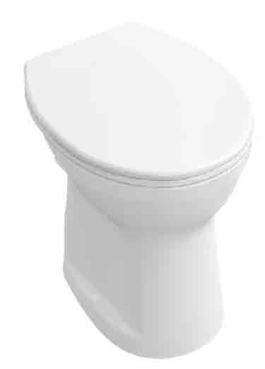 Чаша напольного унитаза, (С ПОЛКОЙ), для бачка арт.77942101, выпуск в стену, 355х465хh390мм, без сиденья и крепл к полу, (цв. 01 белый), O.Novo ZZ