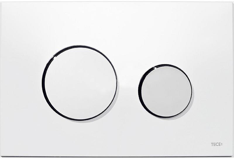 Панель смыва с двумя клавишами, для застенного модуля д/унит, д/горизонт/вертик. установки,(пластик панель белая, клавиши цв. хром глянц),TECEloop ZZ