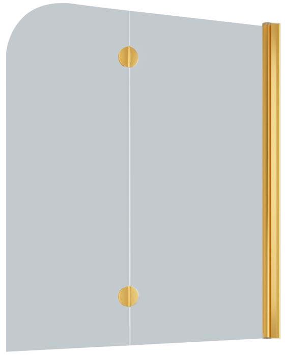 Шторка на ванну 120*140 см, E2V  правая, профиль золото, стекло прозрачное  QuickNano ZZ