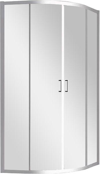 Душевой уголок 800x800x1950 раздвижной полукруглый, стекло-прозрачное, профиль- хром, ZZ