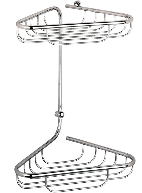 Полка-решетка угловая двойная 32х22хh42см, (цв.хром), Serena ZZ