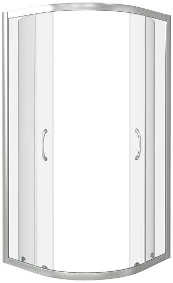 Душевое ограждение "Latte" R-90, полукруглое 90*90, стекло прозрач., БЕЗ поддона, профиль хром ZZ